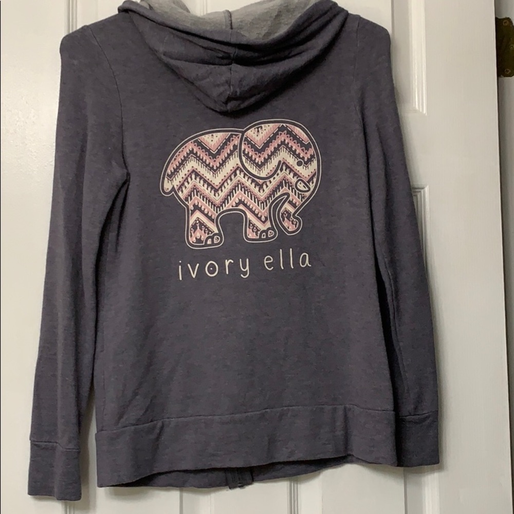 Ivory Ella S gray zip up hoodie
